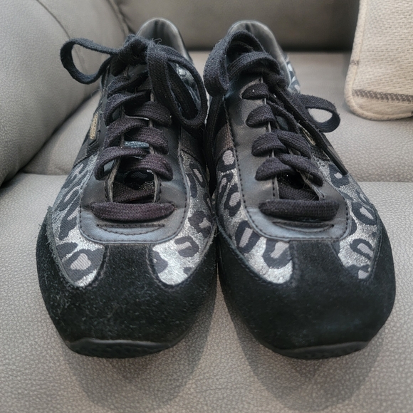 Coach Black and Gray Kinsley Fashion Leopard Print Sneakers Size 8 - Picture 6 of 6